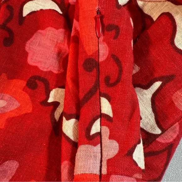 Rhode Zinnia Floral Red Bell Sleeve Midi Ruffle Dress NWT - Picture 9 of 16